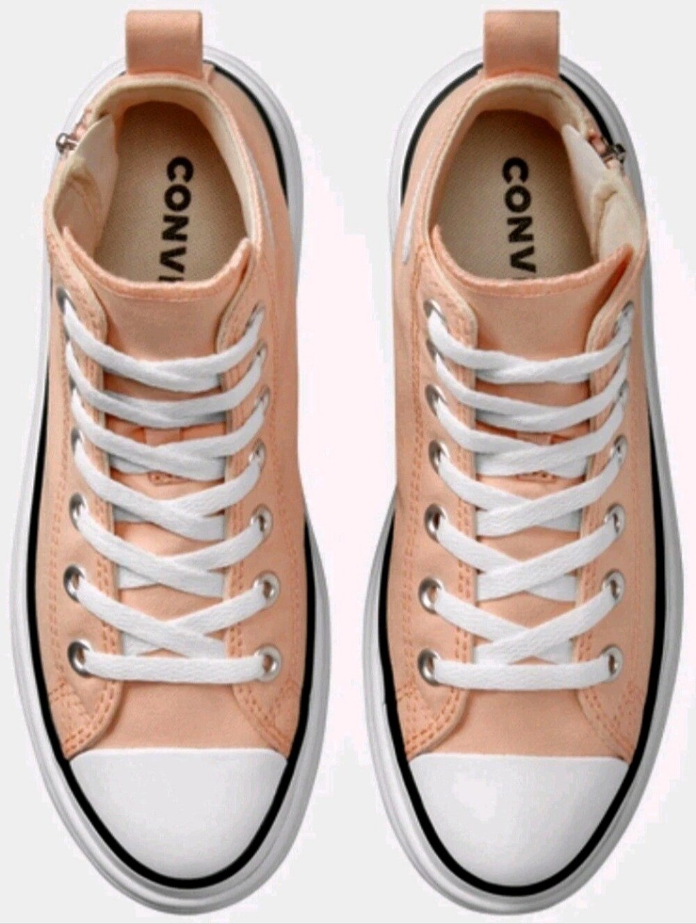 Converse Chuck Taylor All Star Platform HighTop Peach Canvas Zipper US Wmns 7.5 - Picture 5 of 12